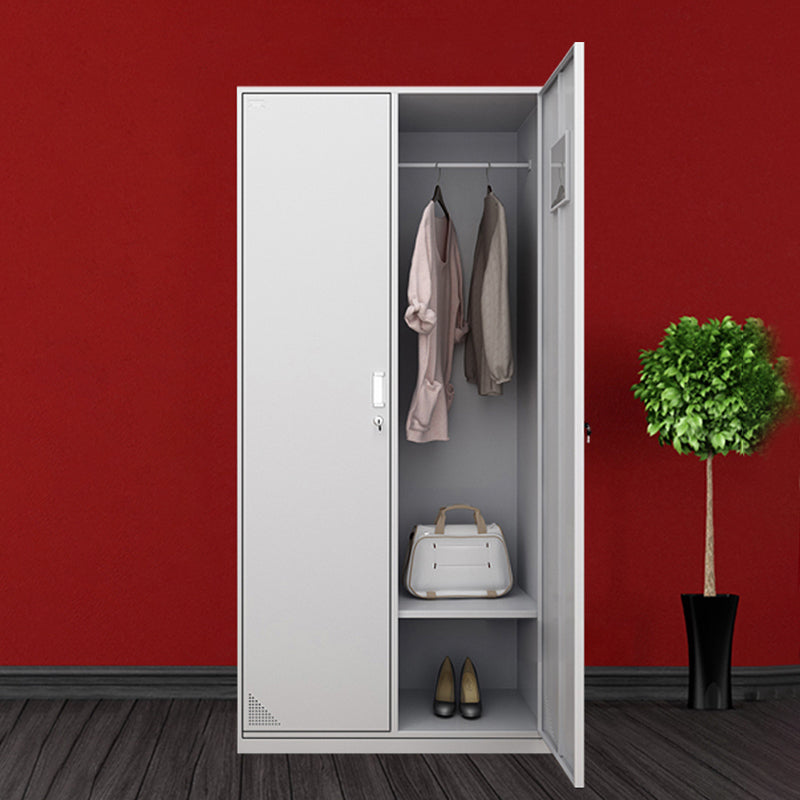 Steel White Storage Cabinet with Hinged Door Modern Cabinet for Bathroom