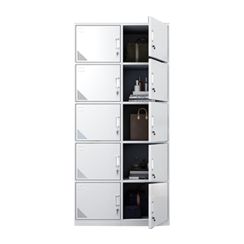 Steel White Storage Cabinet with Hinged Door Modern Cabinet for Bathroom