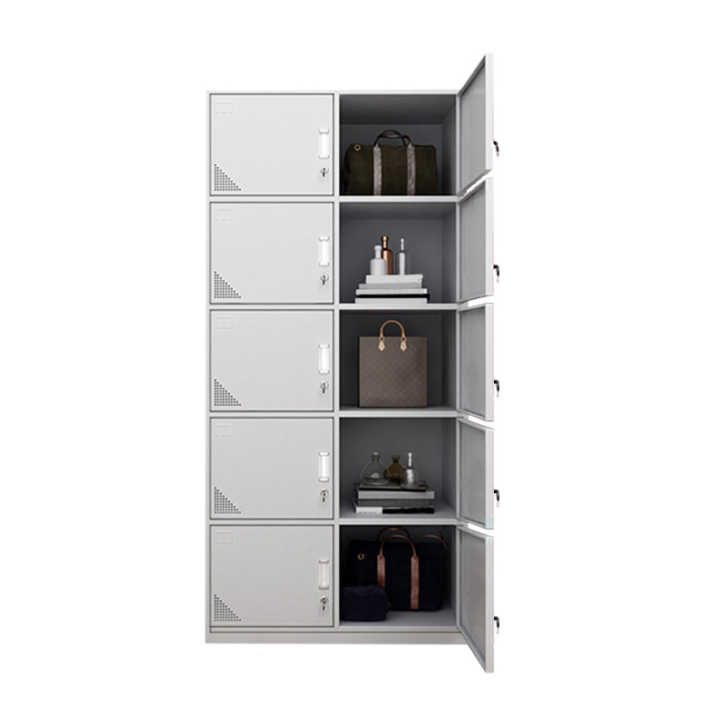 Steel White Storage Cabinet with Hinged Door Modern Cabinet for Bathroom