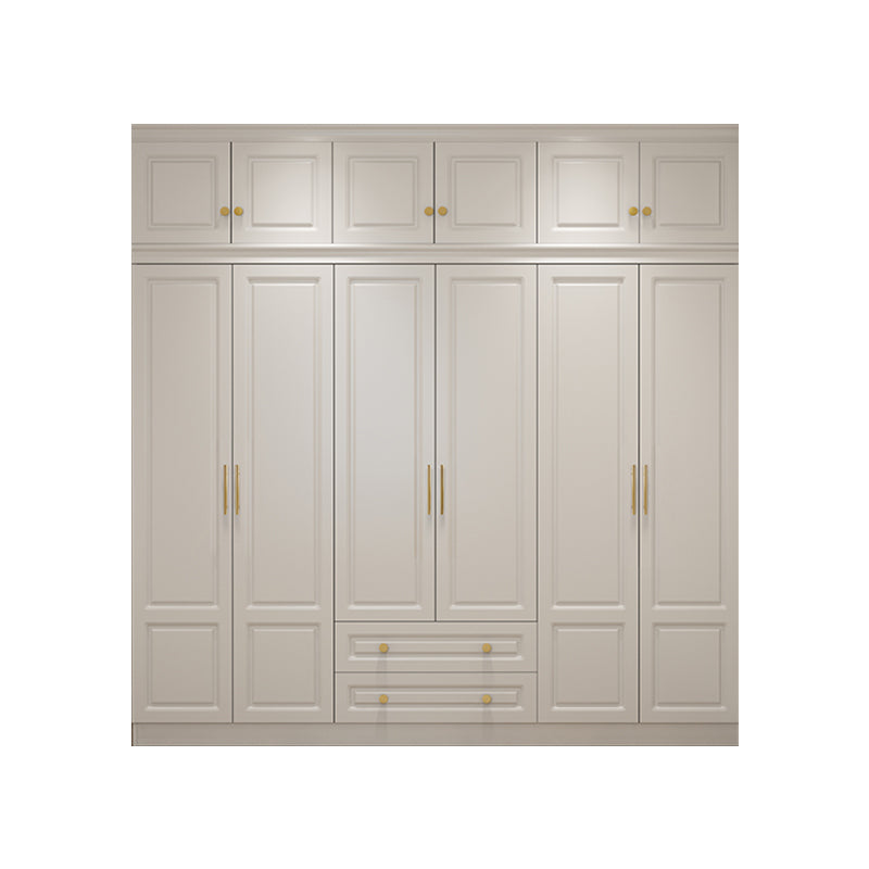 Hinged White Wardrobe Armoire Engineered Wood Wardrobe Closet
