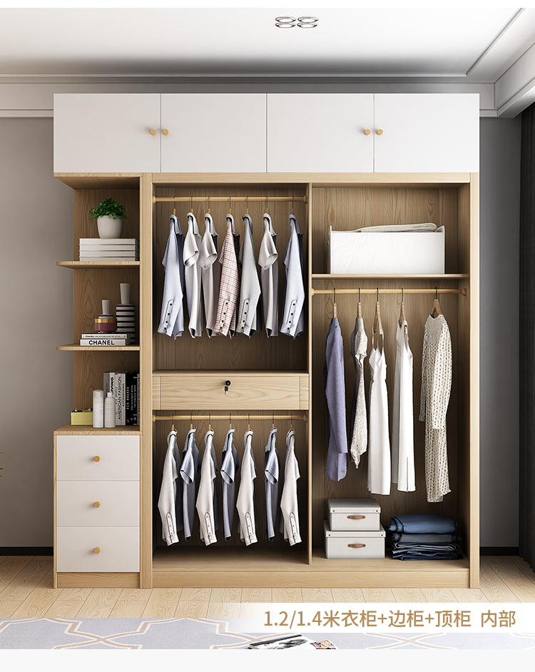 Engineered Wood Modern Wardrobe Closet Sliding Wardrobe Armoire