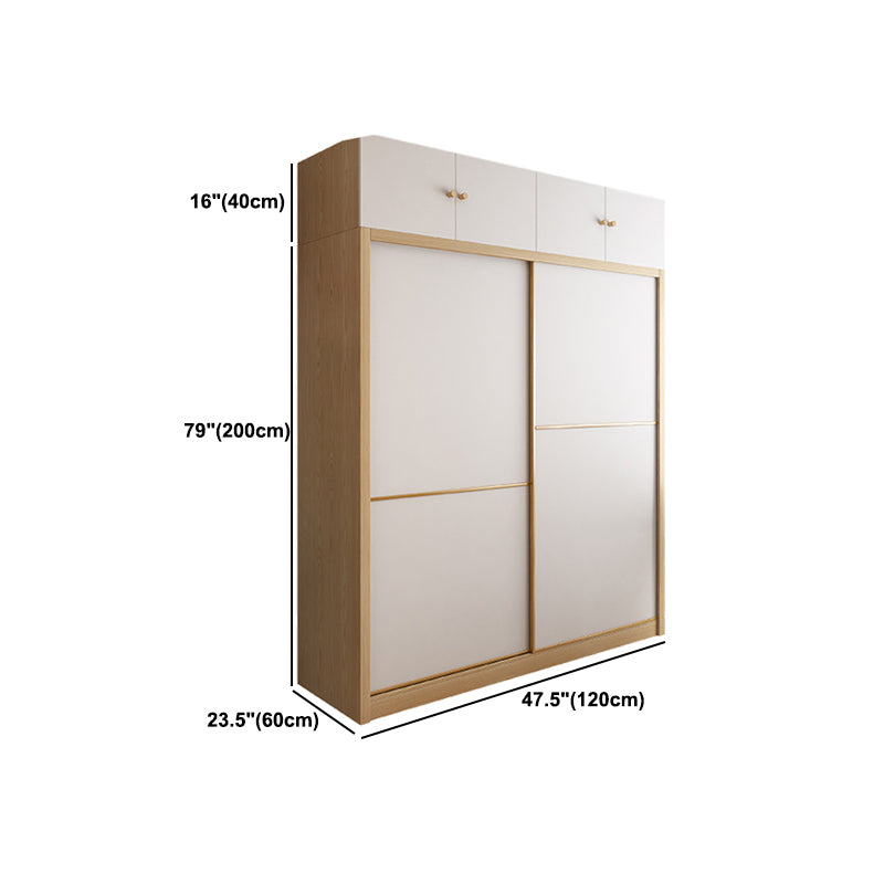 Engineered Wood Modern Wardrobe Closet Sliding Wardrobe Armoire