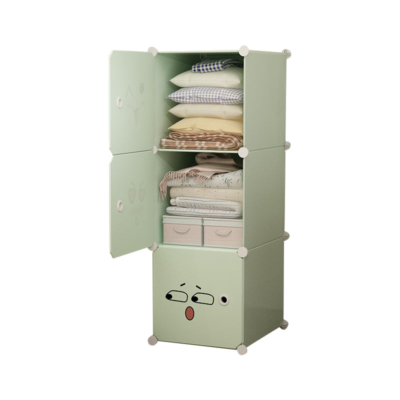 Modern Style Wardrobe Green Colour Plastic Bedroom Wardrobe Closet