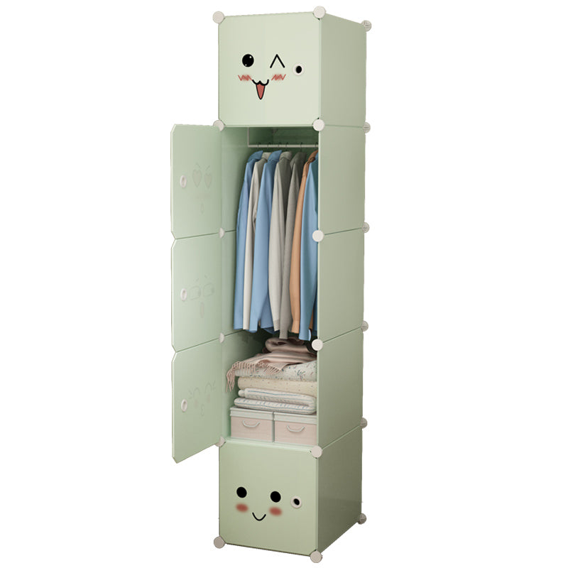 Modern Style Wardrobe Green Colour Plastic Bedroom Wardrobe Closet