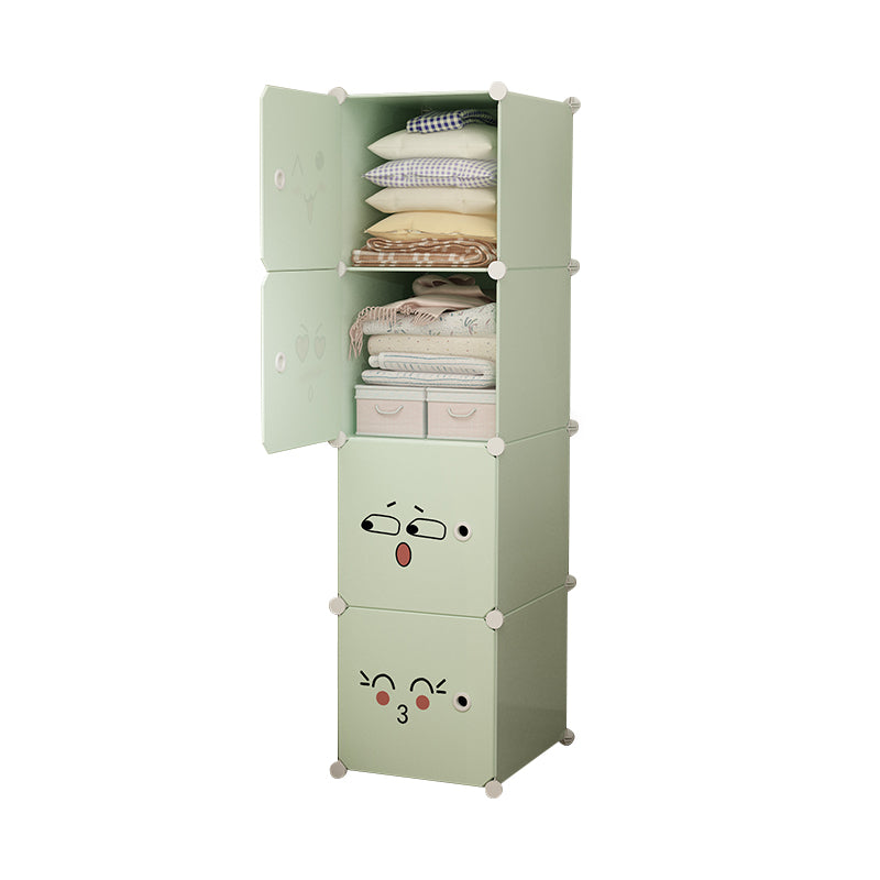 Modern Style Wardrobe Green Colour Plastic Bedroom Wardrobe Closet