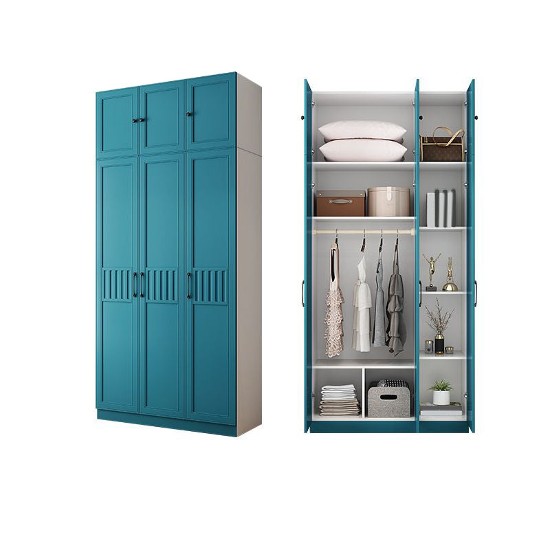 Manufactured Wood Blue Storage Cabinet Coastal Cabinet with Hinged Door
