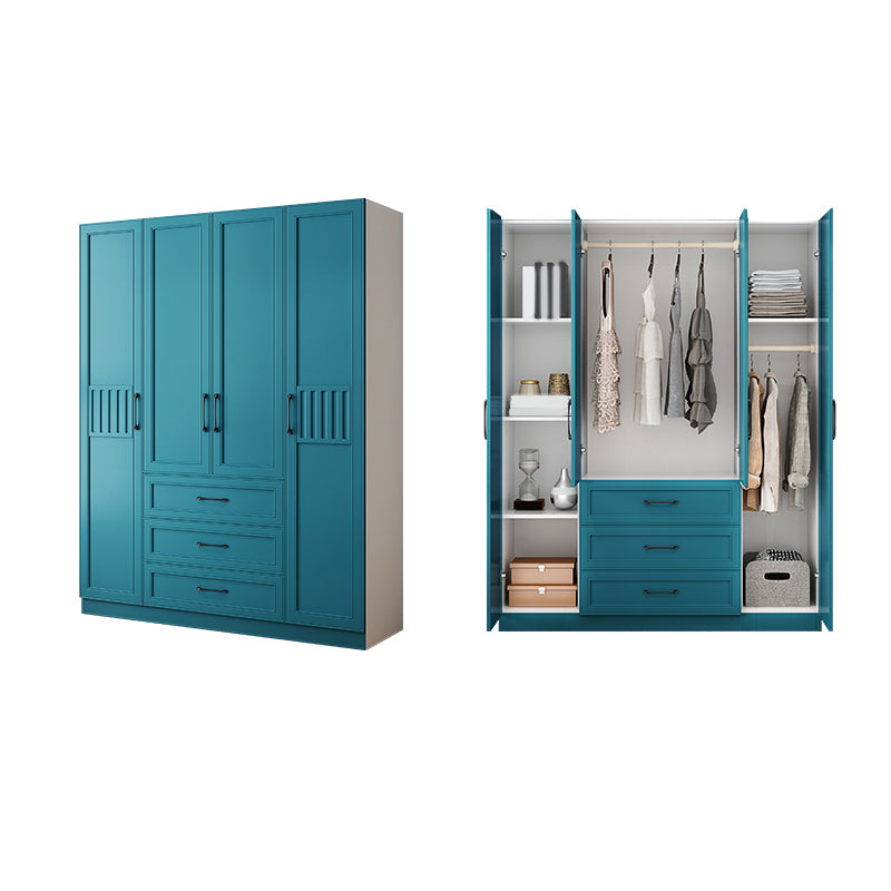 Manufactured Wood Blue Storage Cabinet Coastal Cabinet with Hinged Door