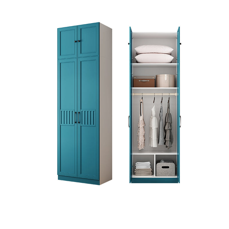 Manufactured Wood Blue Storage Cabinet Coastal Cabinet with Hinged Door