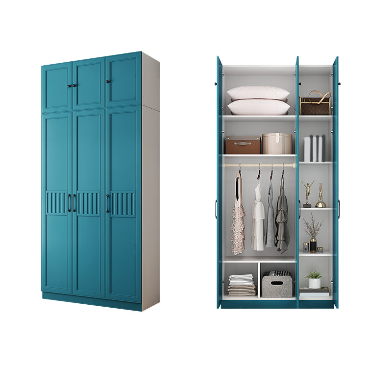 Manufactured Wood Blue Storage Cabinet Coastal Cabinet with Hinged Door