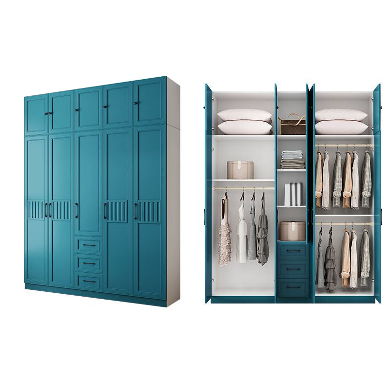 Manufactured Wood Blue Storage Cabinet Coastal Cabinet with Hinged Door