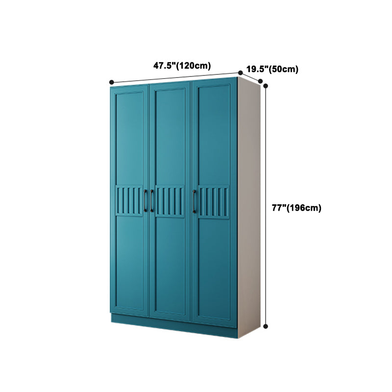 Manufactured Wood Blue Storage Cabinet Coastal Cabinet with Hinged Door