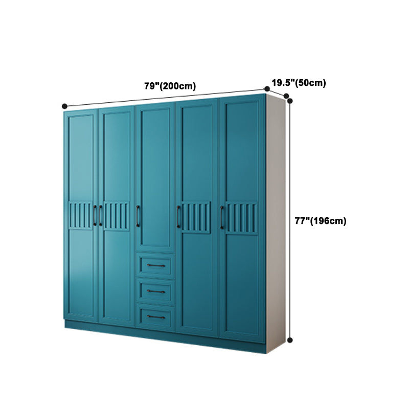 Manufactured Wood Blue Storage Cabinet Coastal Cabinet with Hinged Door