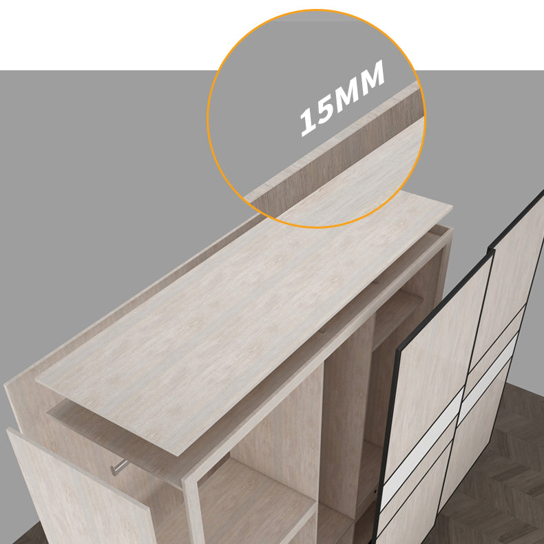 Modern Sliding Wardrobe Closet With Drawer Wooden Wardrobe Armoire