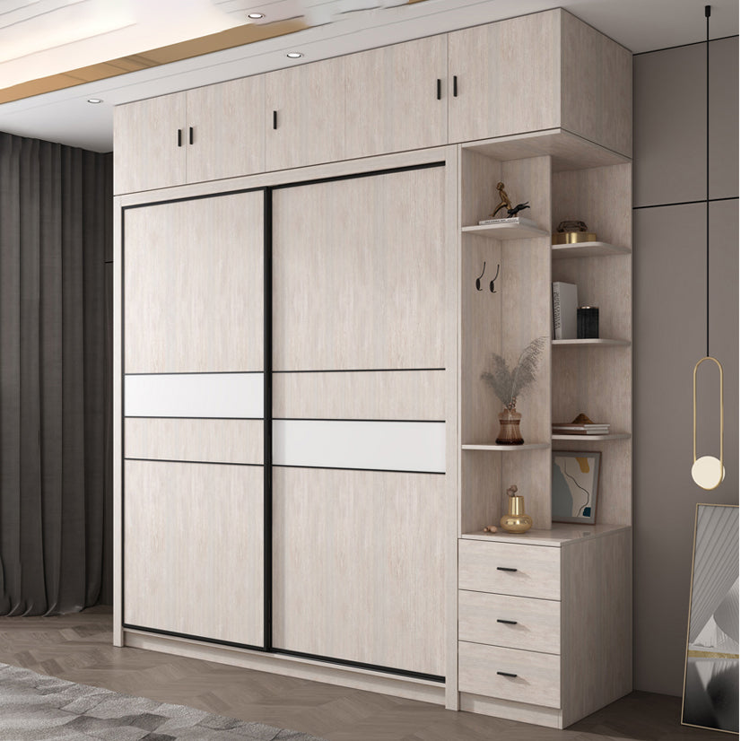 Modern Sliding Wardrobe Closet With Drawer Wooden Wardrobe Armoire