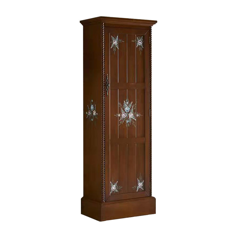 Coastal Storage Cabinet with Hinged Door Wood Matte Finish Cabinet