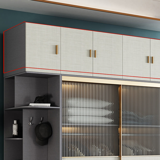 Modern Wardrobe for Home Mirrored Finish Cabinet with Glass Door