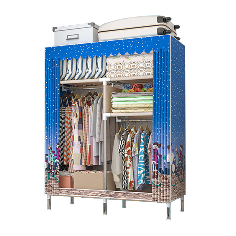 Metal Frame Wardrobe Armoire Contemporary Style Home Wardrobe