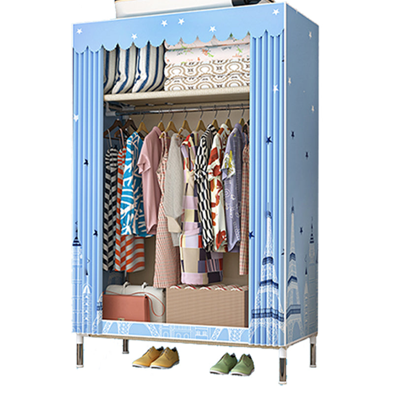 Metal Frame Wardrobe Armoire Contemporary Style Home Wardrobe