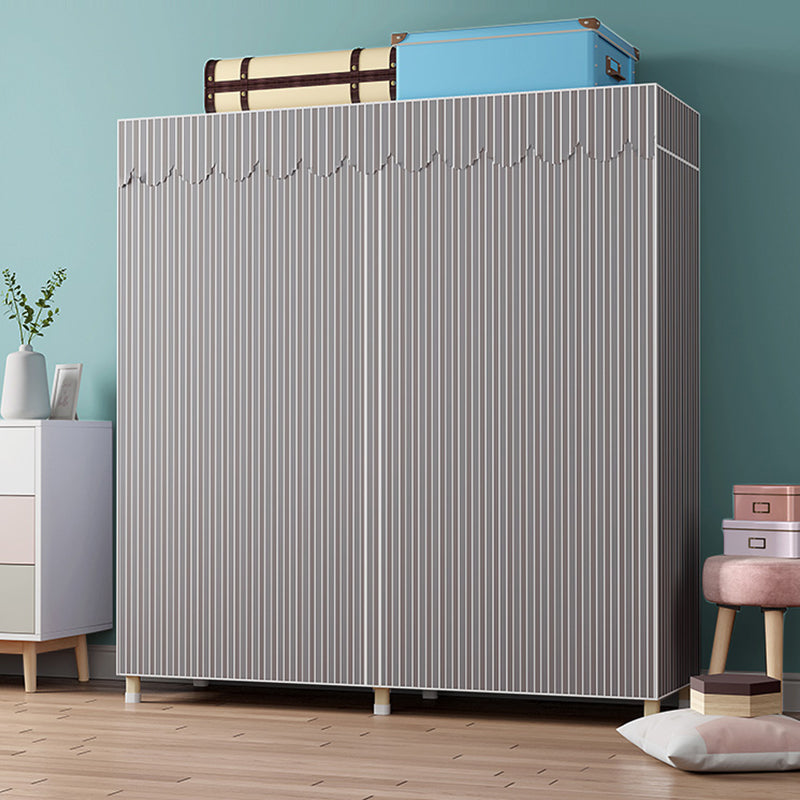 Gold Steel Frame Wardrobe Armoire Contemporary Style Wardrobe for Bedroom