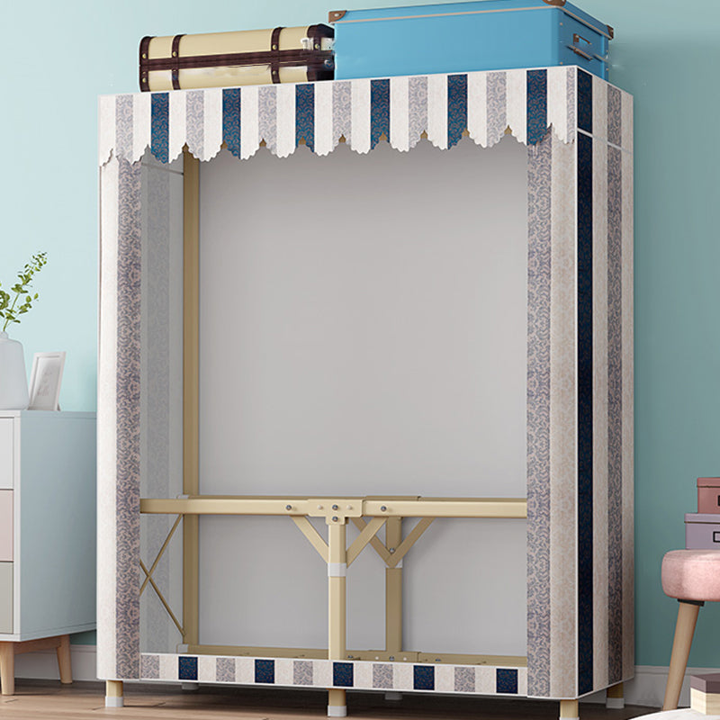 Gold Steel Frame Wardrobe Armoire Contemporary Style Wardrobe for Bedroom