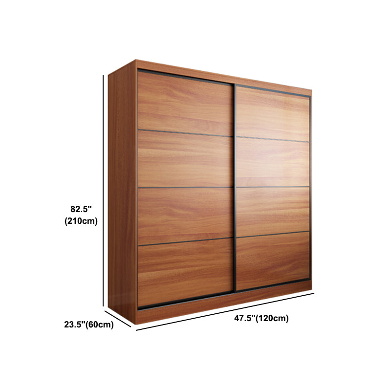 Brown Engineered Wood Wardrobe Armoire Contemporary Wardrobe Closet