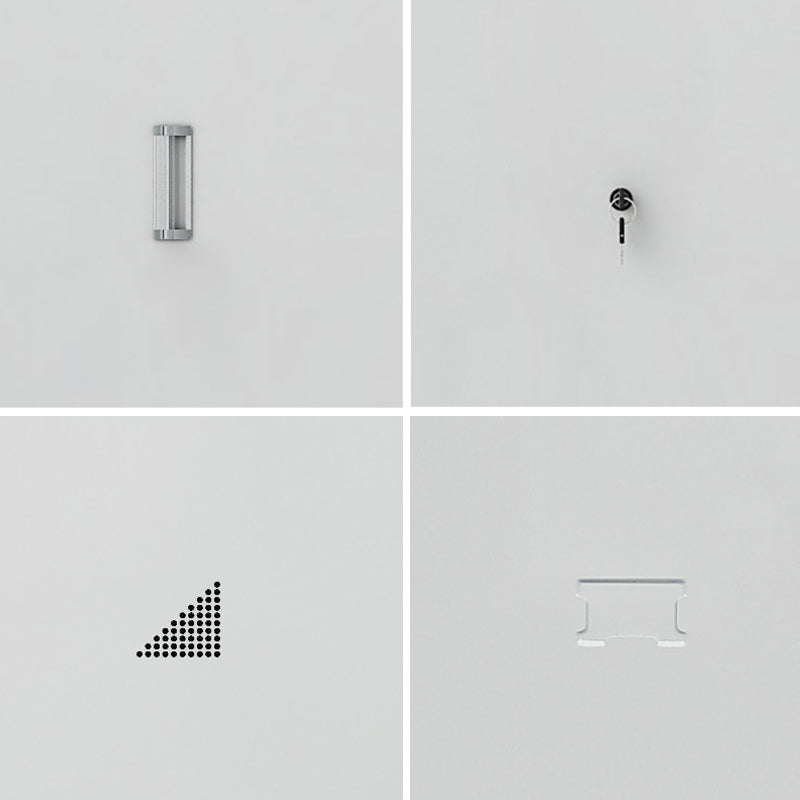 Contemporary Interior Storage Cabinet Gray Cabinet with Metal Door