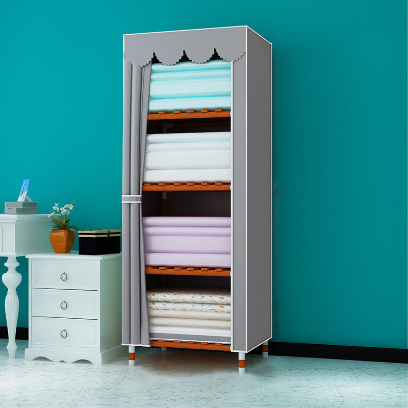 Meringue Wood Frame Wardrobe Cabinet Modern Style Wardrobe for Bedroom