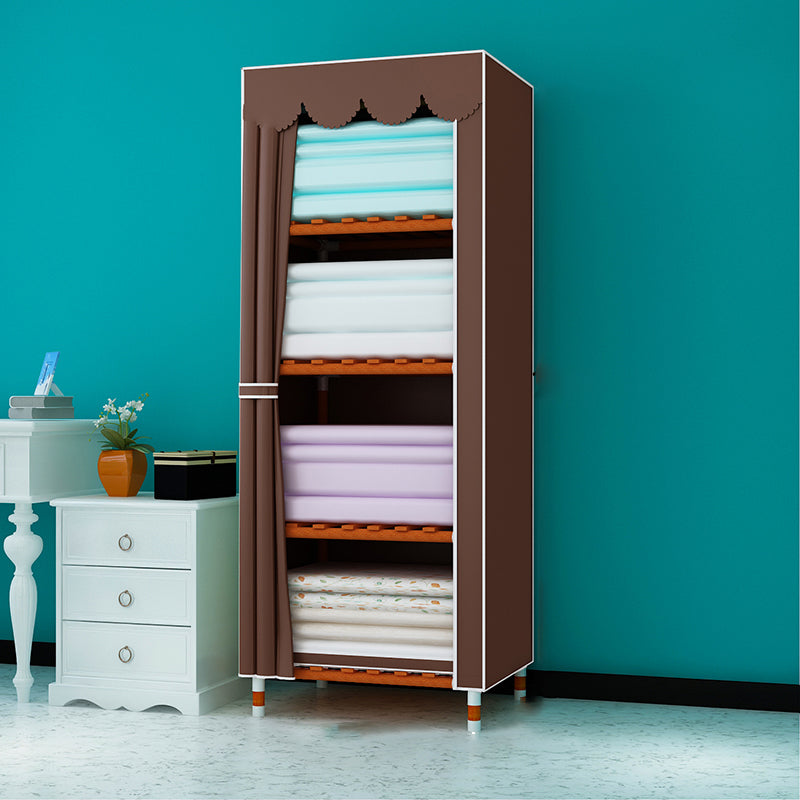 Meringue Wood Frame Wardrobe Cabinet Modern Style Wardrobe for Bedroom