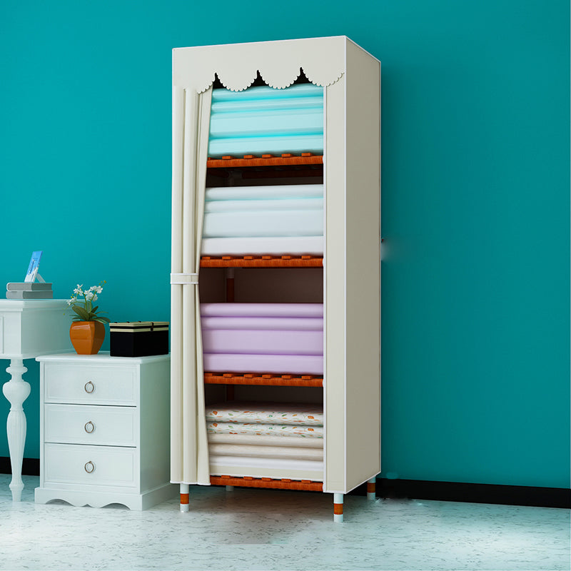 Meringue Wood Frame Wardrobe Cabinet Modern Style Wardrobe for Bedroom