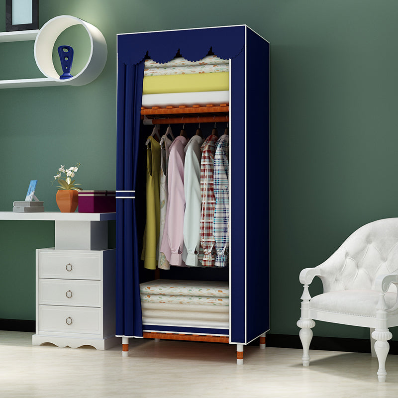 Meringue Wood Frame Wardrobe Cabinet Modern Style Wardrobe for Bedroom