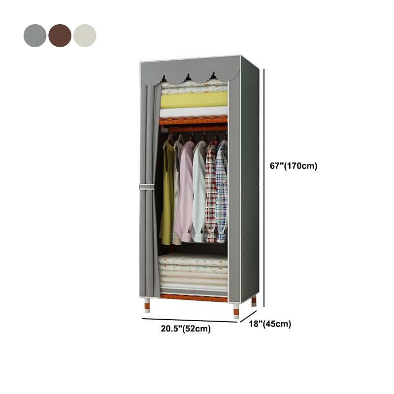 Meringue Wood Frame Wardrobe Cabinet Modern Style Wardrobe for Bedroom