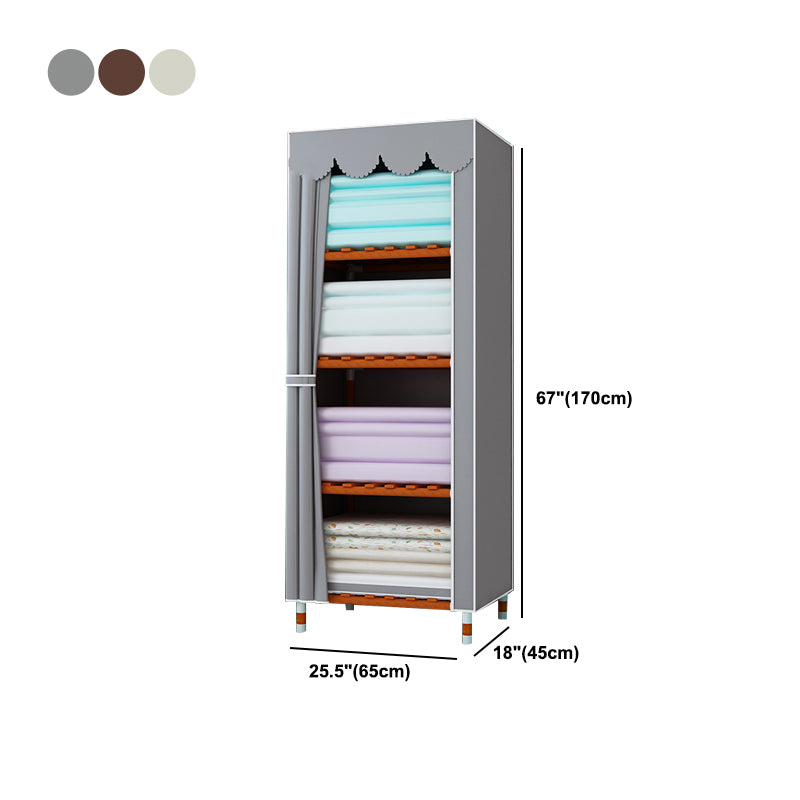 Meringue Wood Frame Wardrobe Cabinet Modern Style Wardrobe for Bedroom