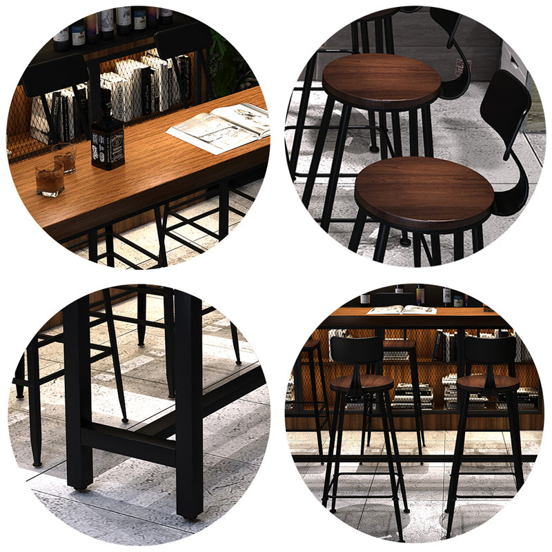 Industrial 1/2/5/9 Pieces Bar Table Set Rectangle Pine Wood Counter Table with High Stools