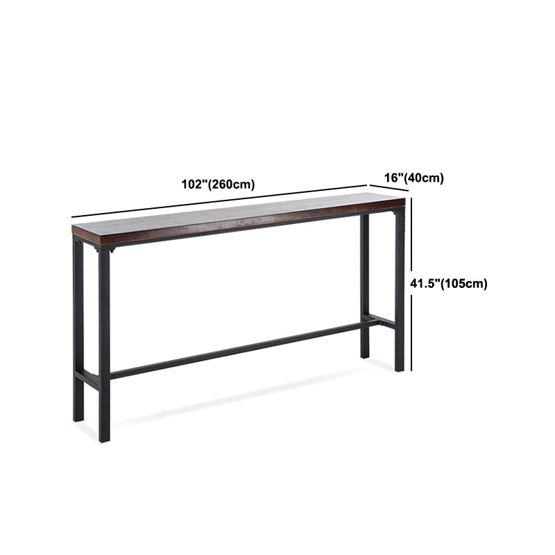 Industrial Rectangle Solid Wood Bar Table Set 1/5 Pieces Counter Table with High Stools