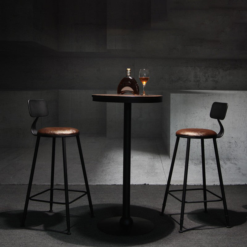 Industrial Wood Pub Dining Set 1/3/5 Pieces counter Table with Upholstered Stools