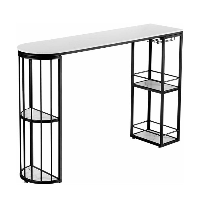 Modern 1/3 Pieces Bar Table Set Stone Counter Table with High Stools for Living Room