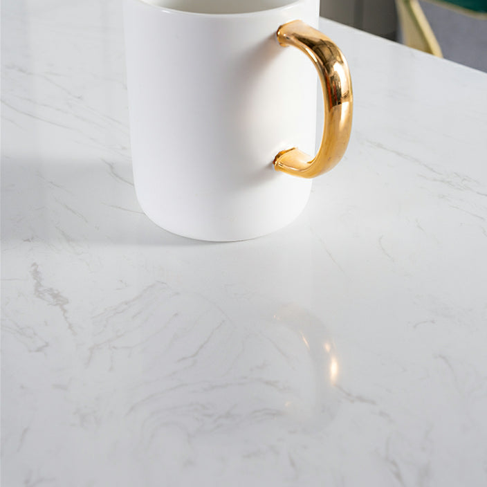 Modern 1/3 Pieces Bar Table Set Stone Counter Table with High Stools for Living Room