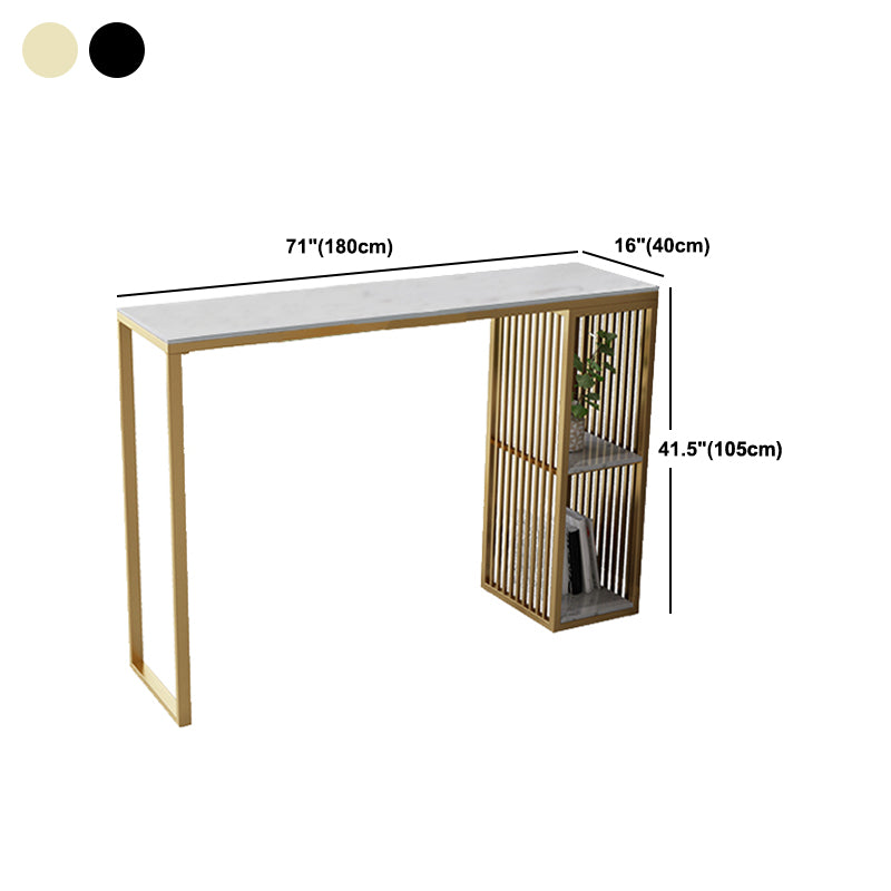 Luxurious Rectangle Marble Bar Table Set 1/3 Pieces Counter Table with High Stools