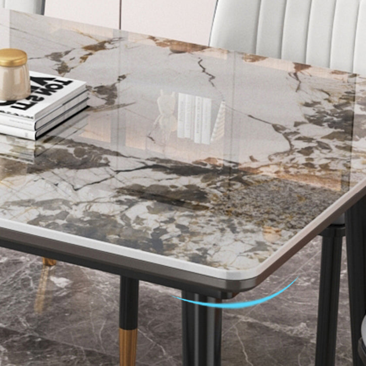 Modern Rectangle Dining Set 1/4/5/7 Pieces Stone Top Legs Indoor Dinette Set
