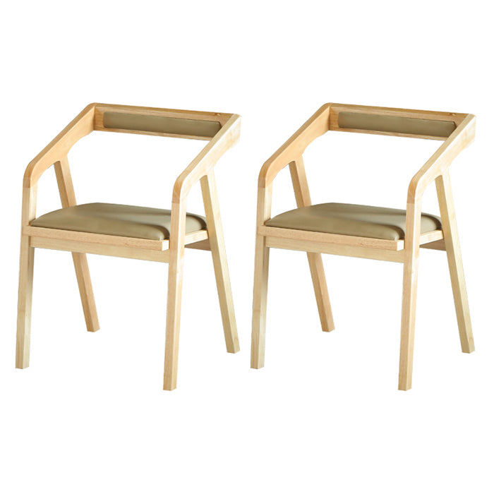 Modern 1/2/3/4/5 Pieces Dining Set Rectangle Solid Wood Legs Dinette Set in Natural