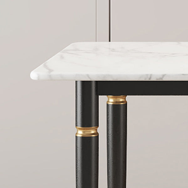 Modern 1/4/5/7 Pieces Dining Set Rectangle Stone Top Legs Dinette Set in White