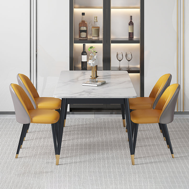 Modern Indoor 1/4/5/7 Pieces Dining Set Rectangle Stone Top Legs Dinette Set