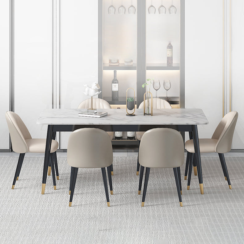 Modern Indoor 1/4/5/7 Pieces Dining Set Rectangle Stone Top Legs Dinette Set