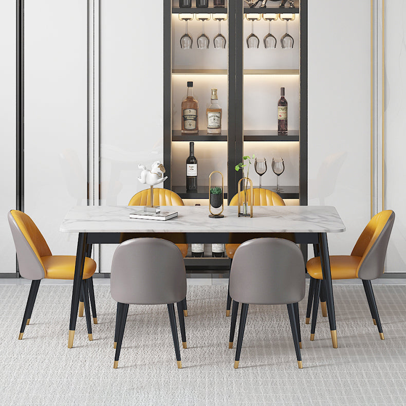 Modern Indoor 1/4/5/7 Pieces Dining Set Rectangle Stone Top Legs Dinette Set