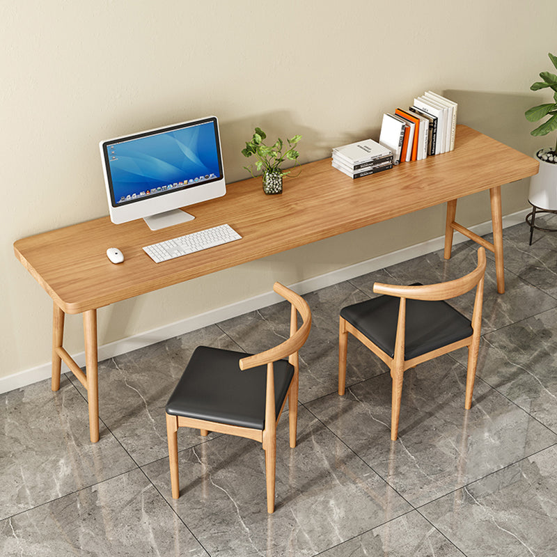 Modern Rectangular Writing Desk H-Shape Solid Wood Office Desk for Home