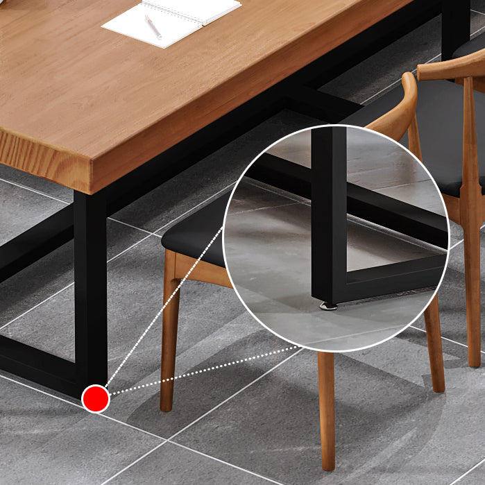 Modern Pine Wood Top Office Desk Rectangular Desk with Trestle