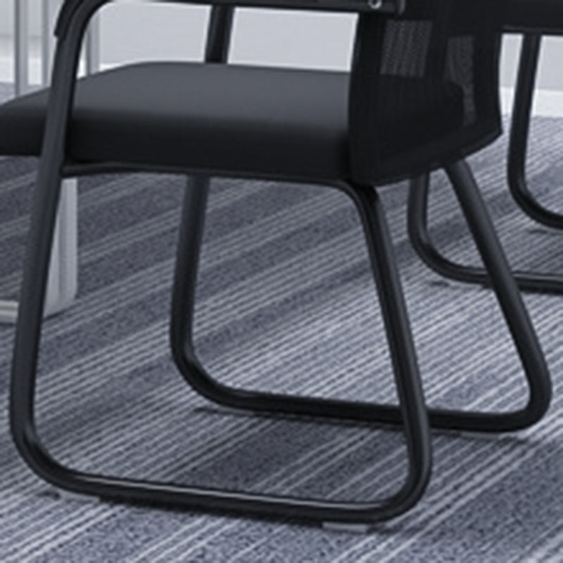 Modern Office Chair Mid Back Fixed Armrest Desk Chair in 4 Colors