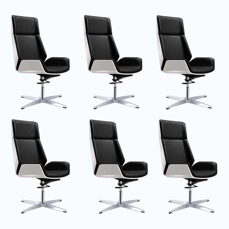 Modern Rotatable Office Chair High Back Fixed Armrest Manager Chair