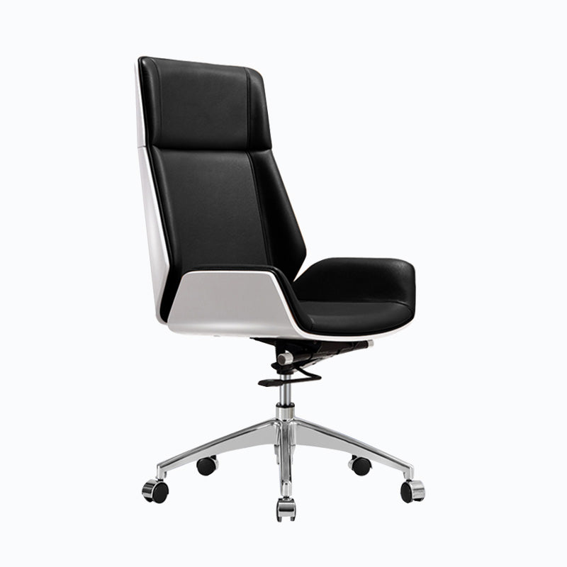 Modern Rotatable Office Chair High Back Fixed Armrest Manager Chair