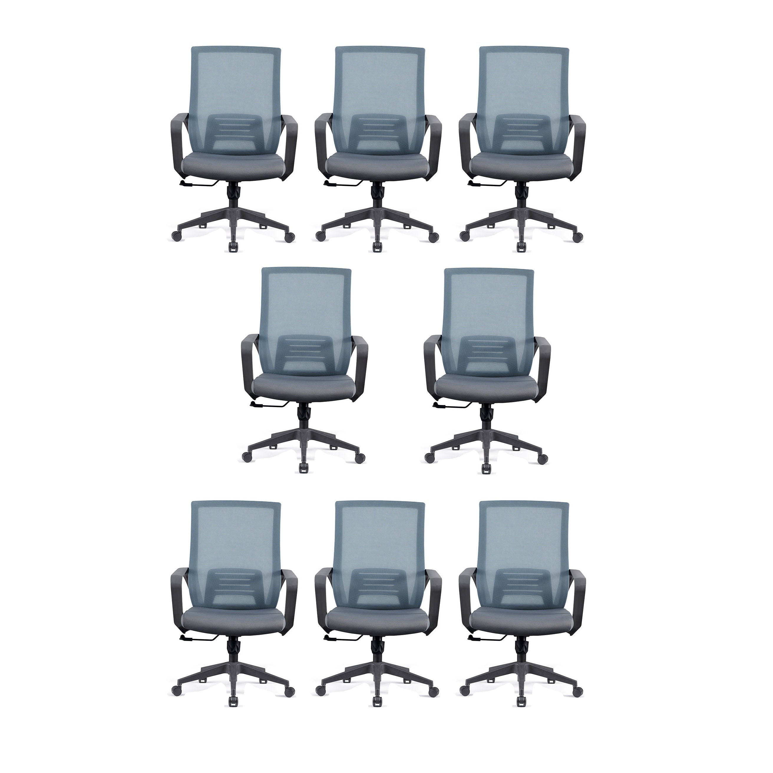 Modern Rotatable Office Chair Mid Back Fixed Armrest Task Chair with Wheels